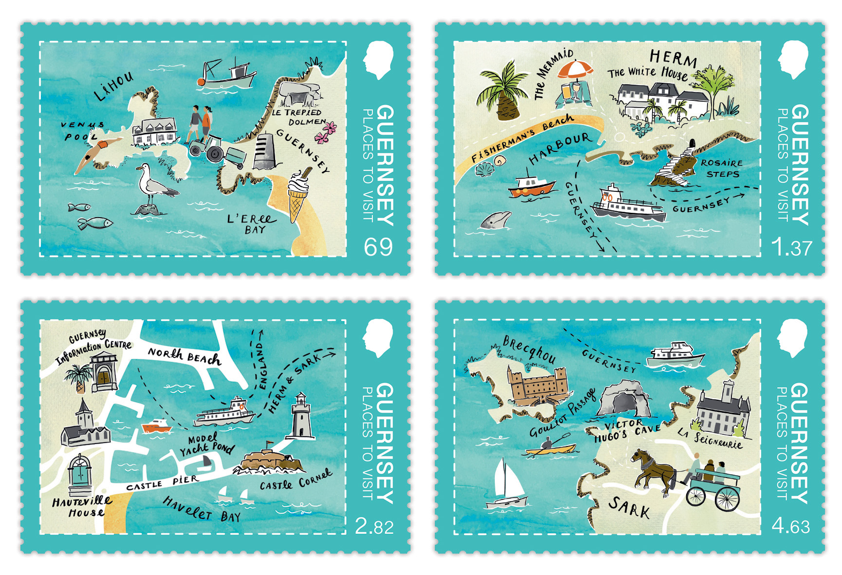 Set of 4 Stamps 